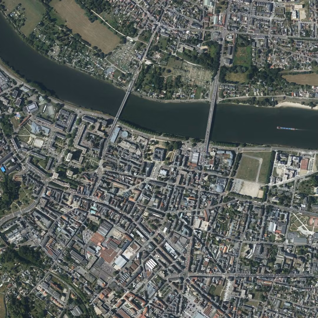 Elbeuf aujourd'hui, le centre vu du ciel