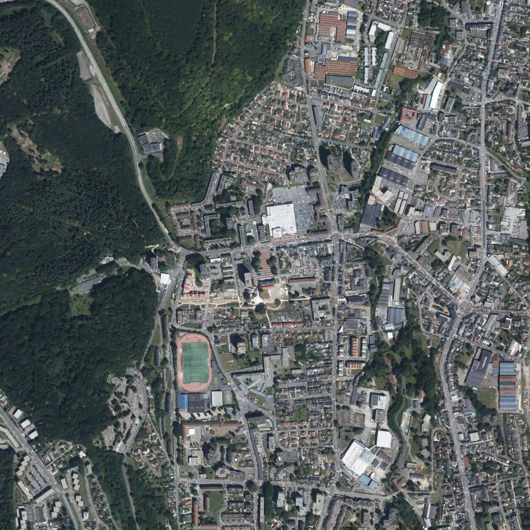 Maromme aujourd'hui, le centre vu du ciel
