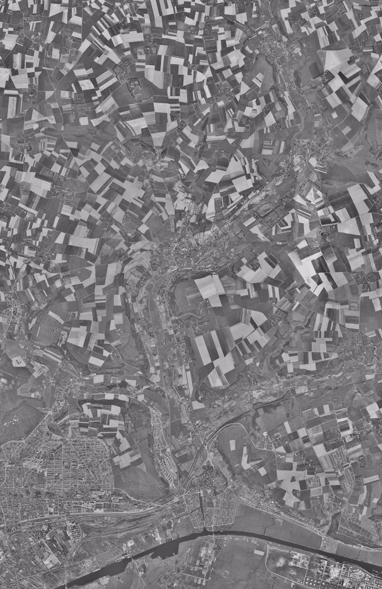 Montivilliers en 1955, le territoire vu du ciel, au même cadrage