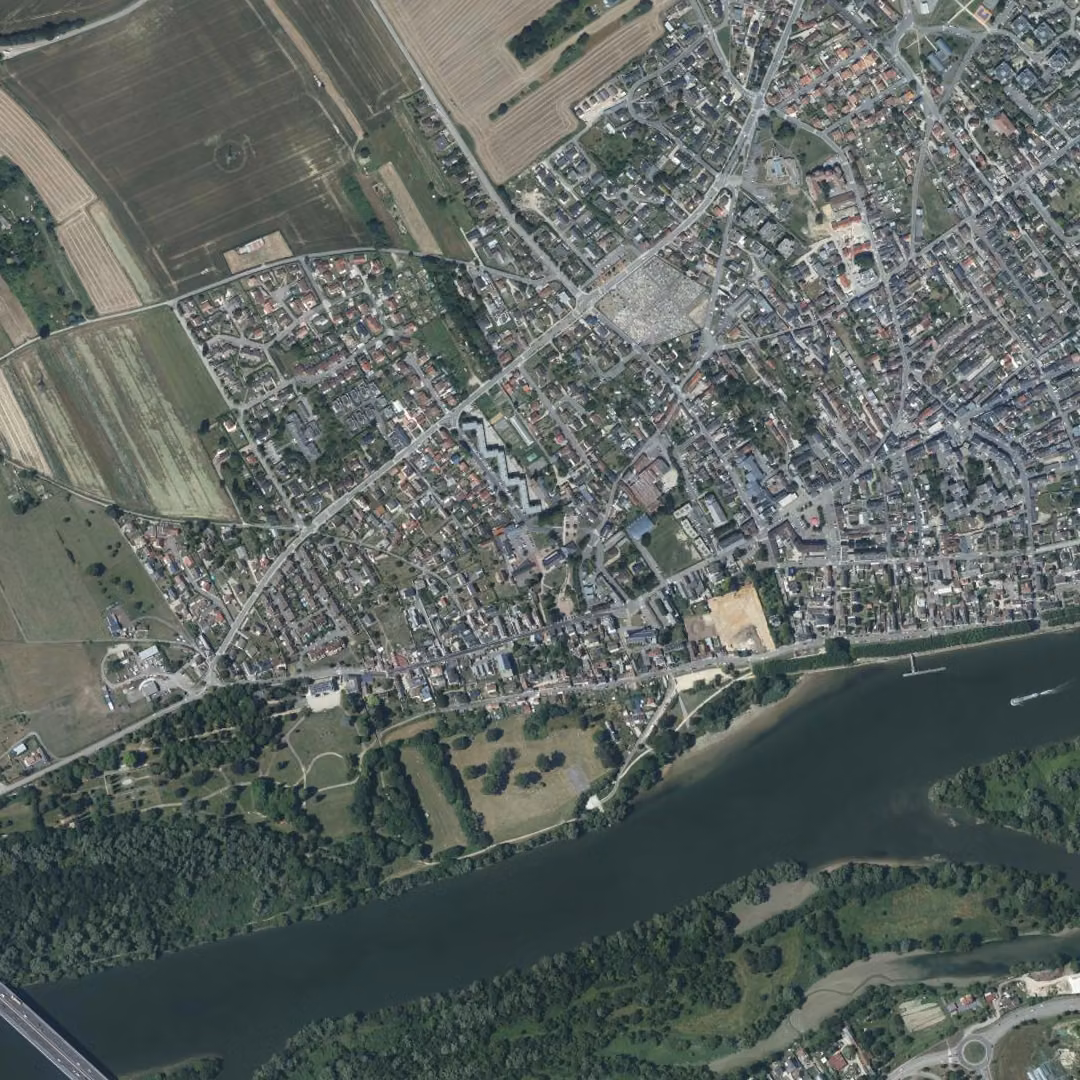 Oissel-sur-Seine aujourd'hui, le centre vu du ciel