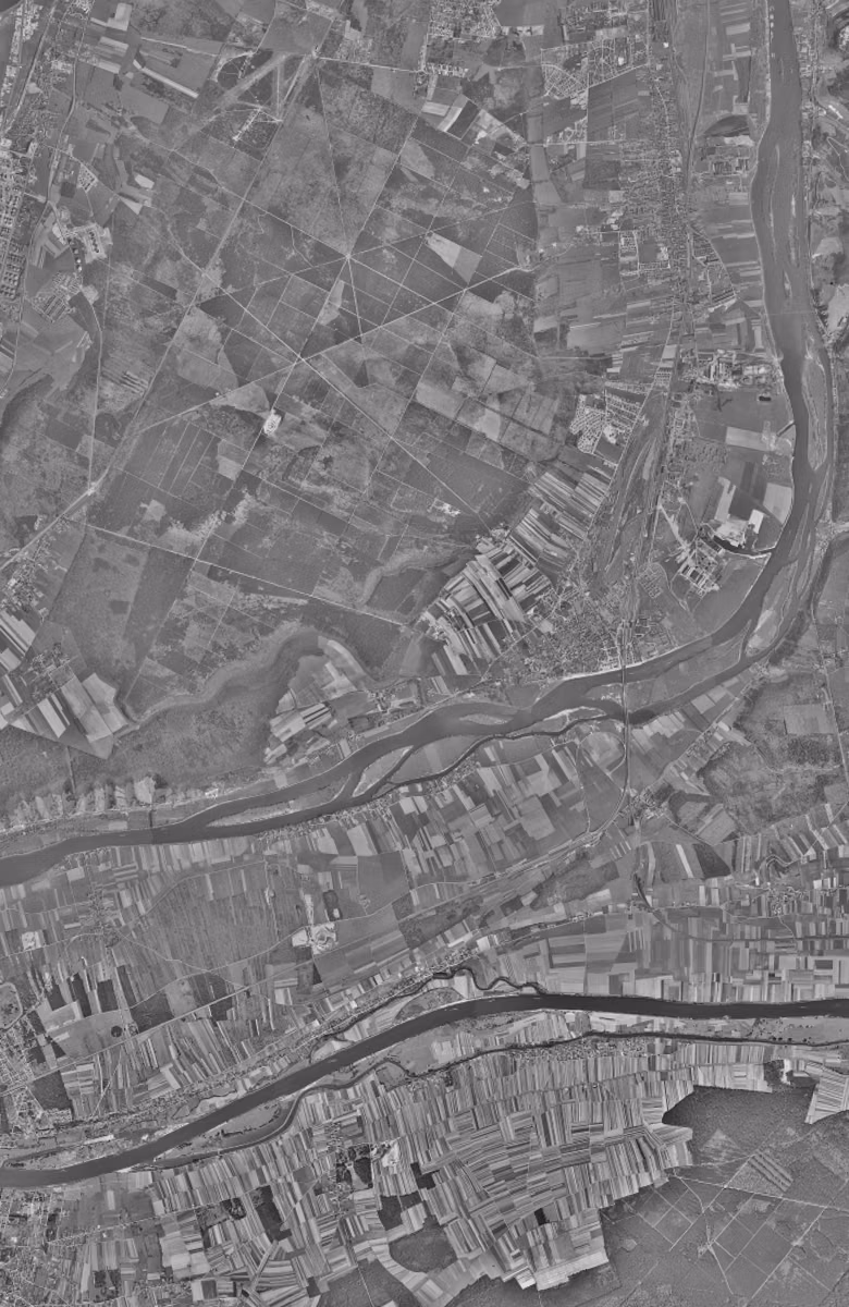 Oissel-sur-Seine en 1955, le territoire vu du ciel, au même cadrage