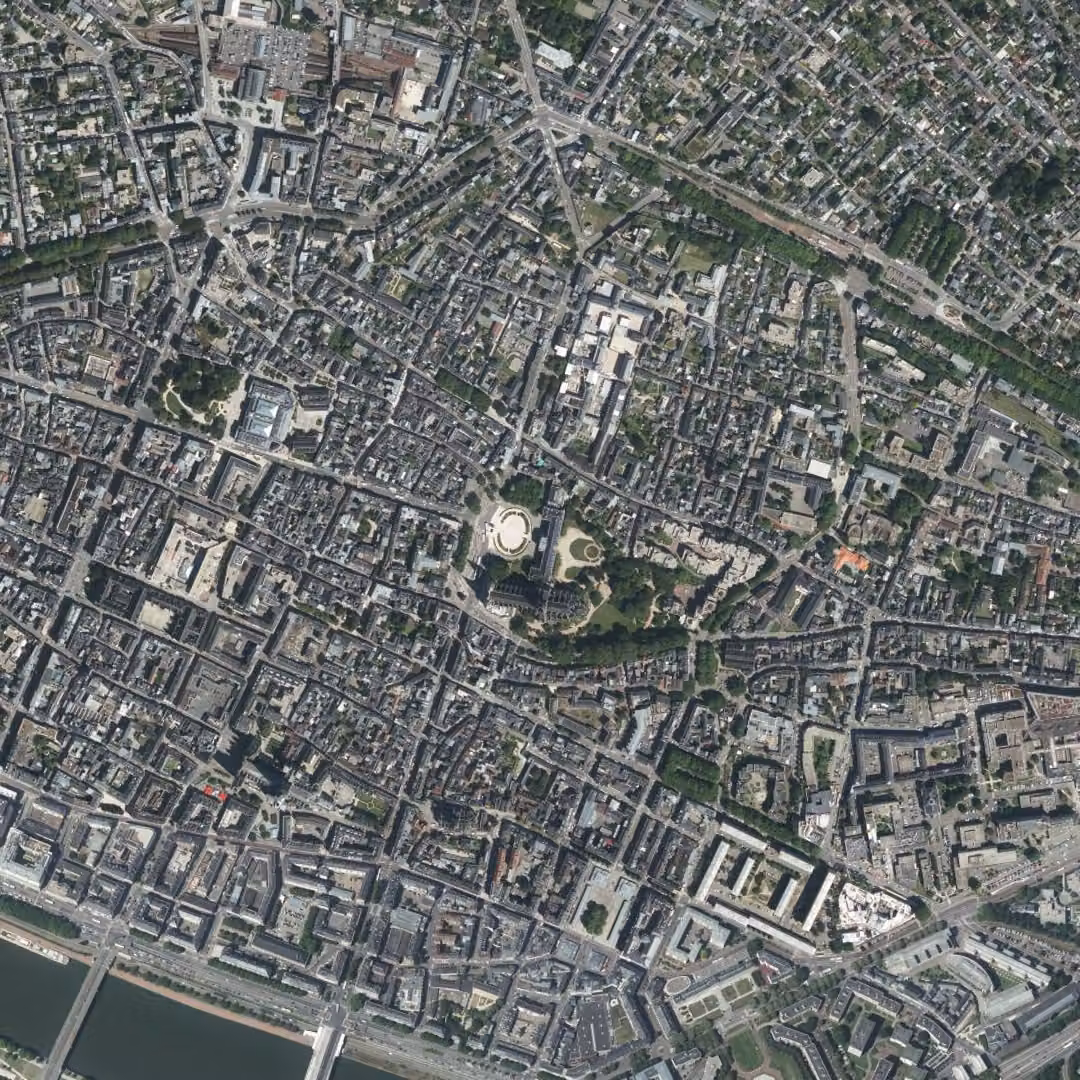 Rouen aujourd'hui, le centre vu du ciel