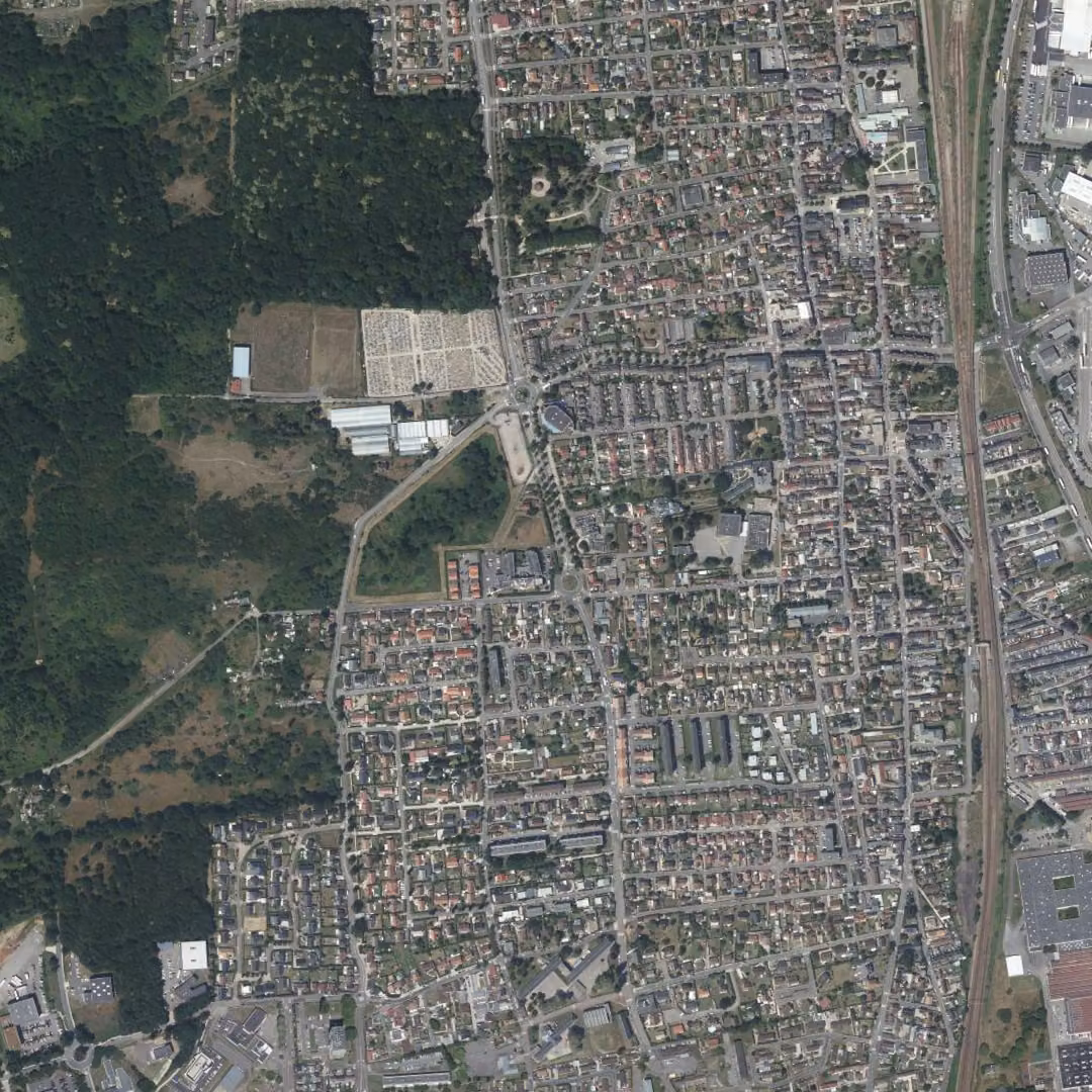 Saint-Étienne-du-Rouvray aujourd'hui, le centre vu du ciel