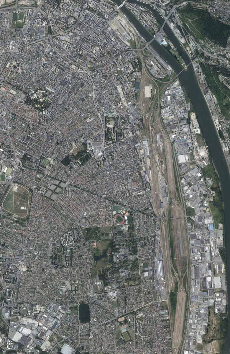 Sotteville-lès-Rouen aujourd'hui, le territoire vu du ciel