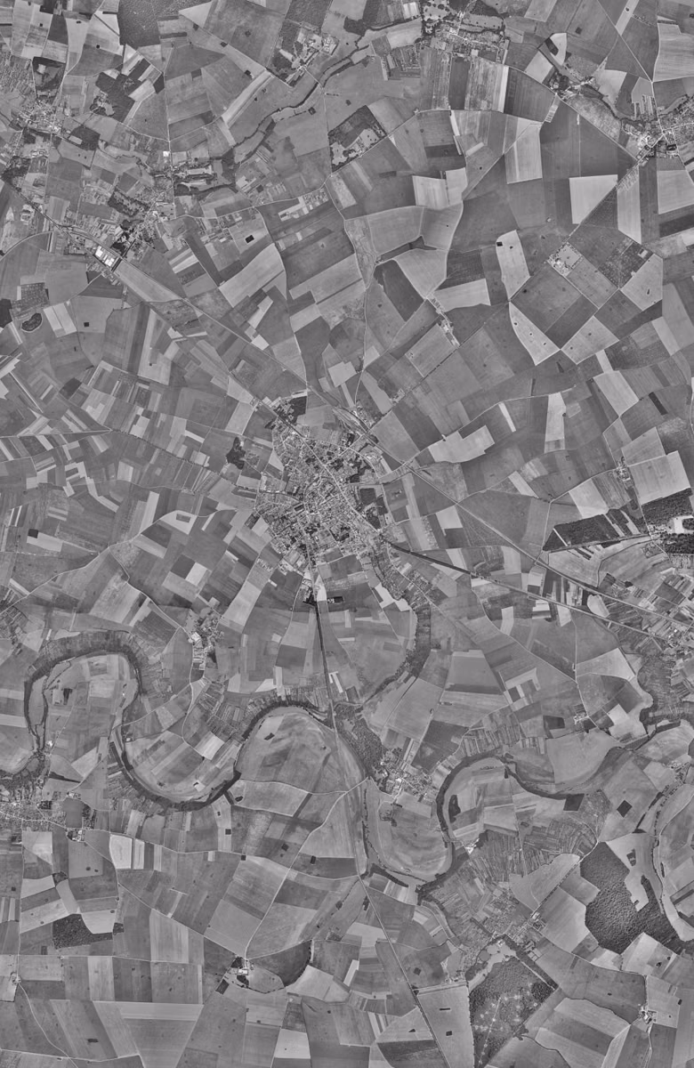 Brie-Comte-Robert en 1949, le territoire vu du ciel, au même cadrage