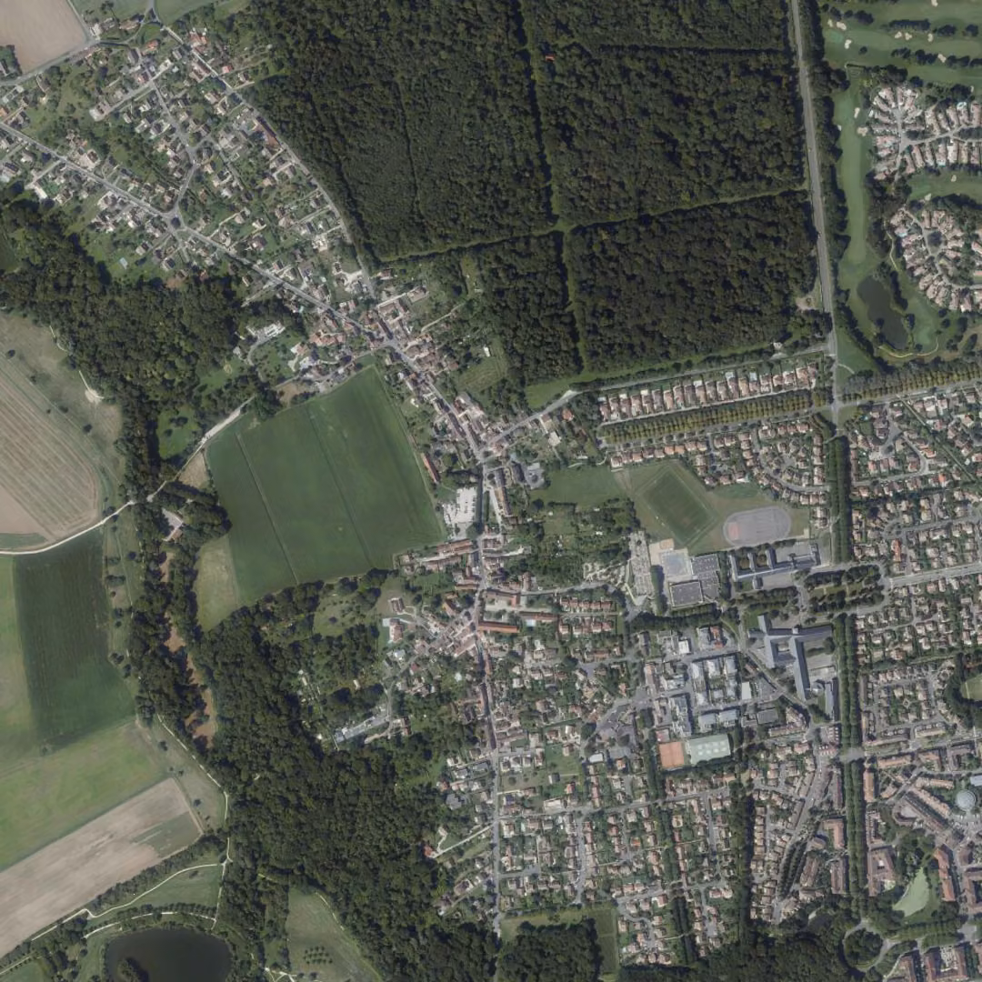 Bussy-Saint-Georges aujourd'hui, le centre vu du ciel