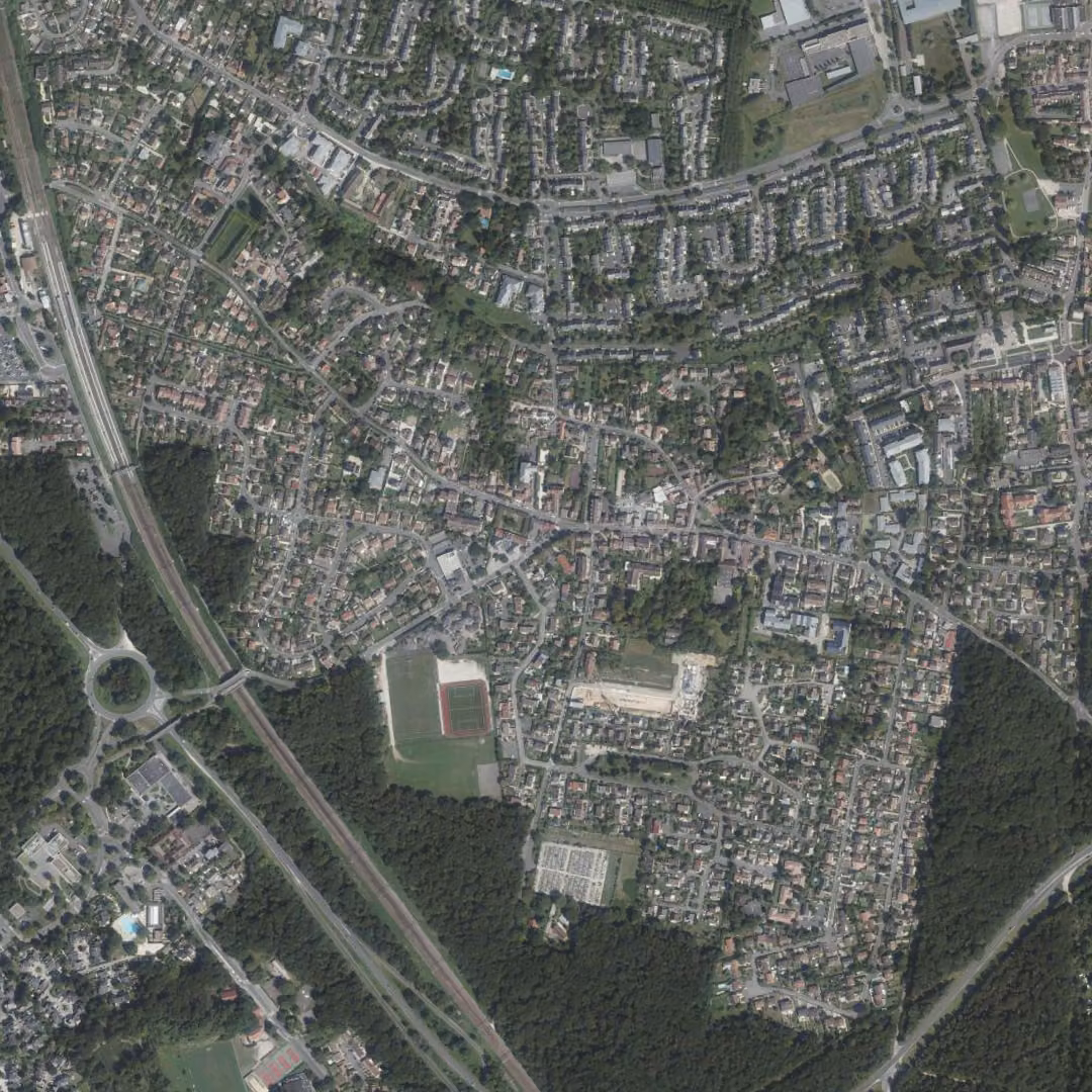 Cesson aujourd'hui, le centre vu du ciel