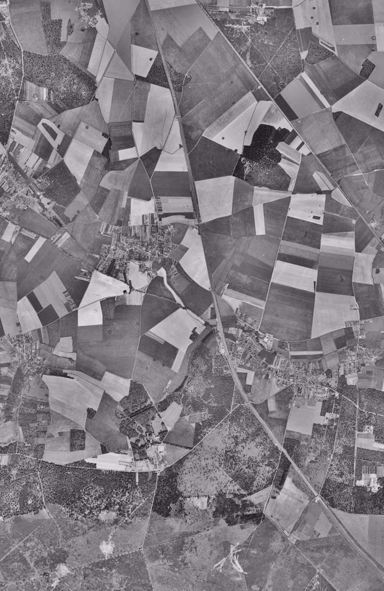 Cesson en 1949, le territoire vu du ciel, au même cadrage