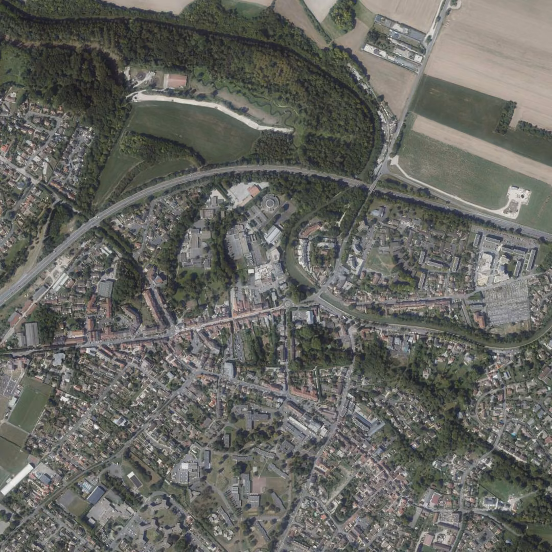 Claye-Souilly aujourd'hui, le centre vu du ciel