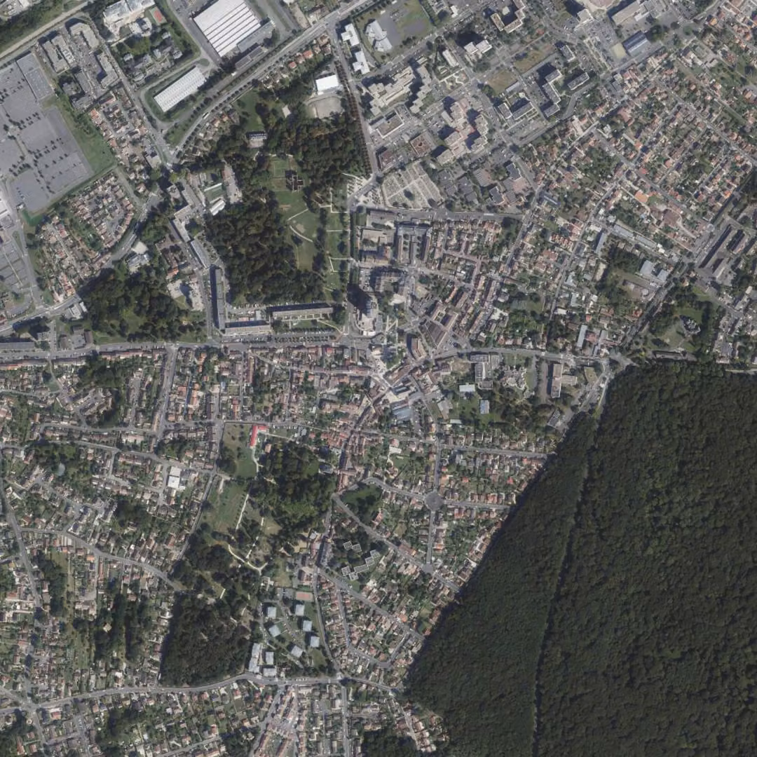Dammarie-les-Lys aujourd'hui, le centre vu du ciel