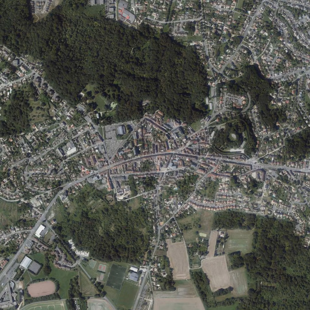 Dammartin-en-Goële aujourd'hui, le centre vu du ciel