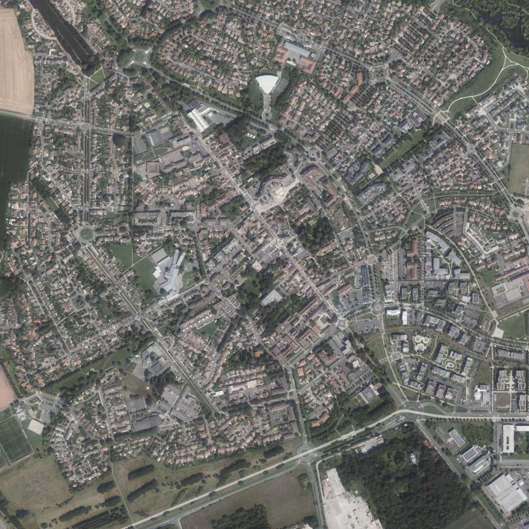 Lieusaint aujourd'hui, le centre vu du ciel