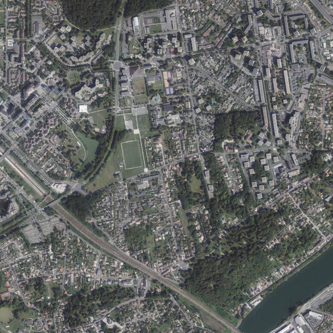 Le Mée-sur-Seine aujourd'hui, le centre vu du ciel