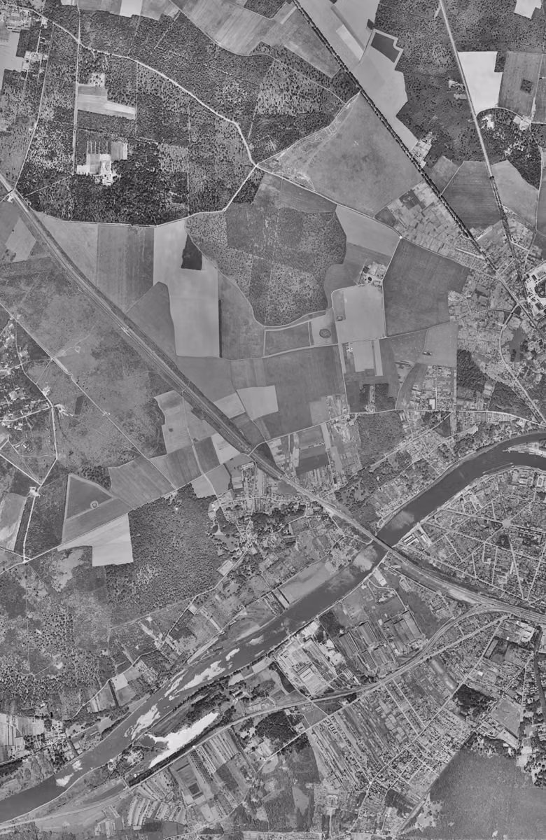 Le Mée-sur-Seine en 1949, le territoire vu du ciel, au même cadrage