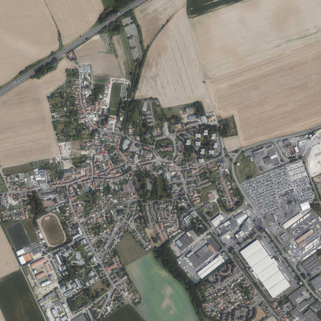 Mitry-Mory aujourd'hui, le centre vu du ciel