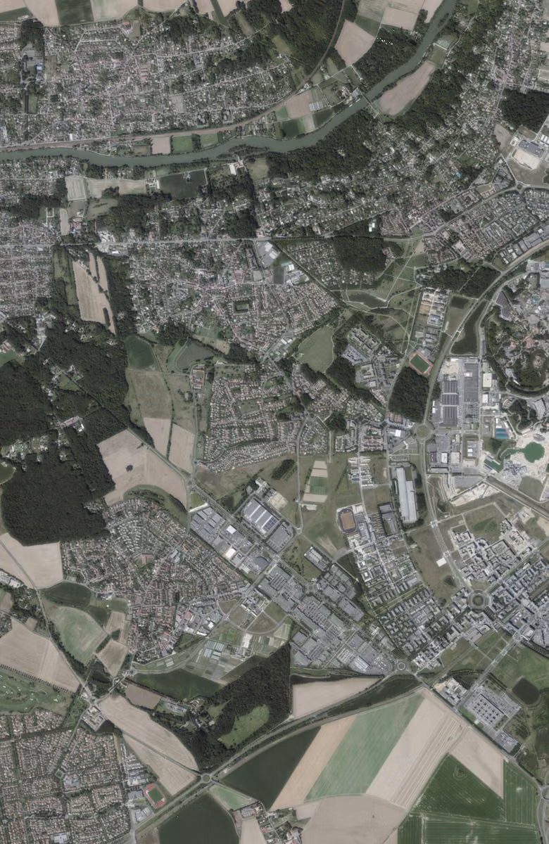 Montévrain aujourd'hui, le territoire vu du ciel