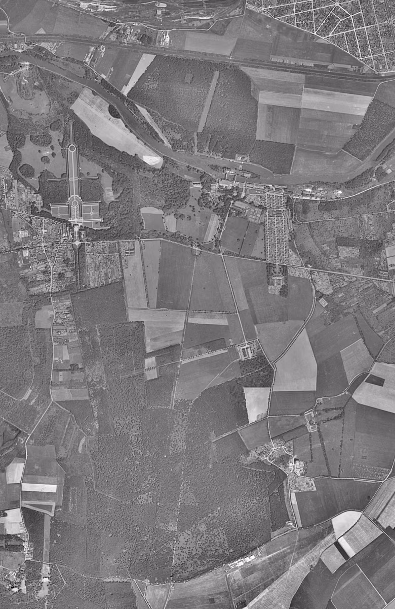 Noisiel en 1949, le territoire vu du ciel, au même cadrage