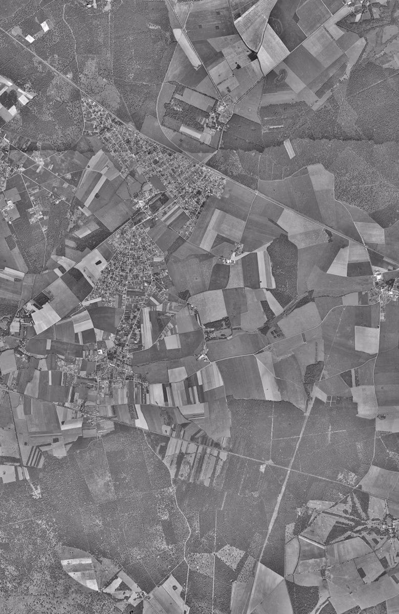 Pontault-Combault en 1949, le territoire vu du ciel, au même cadrage