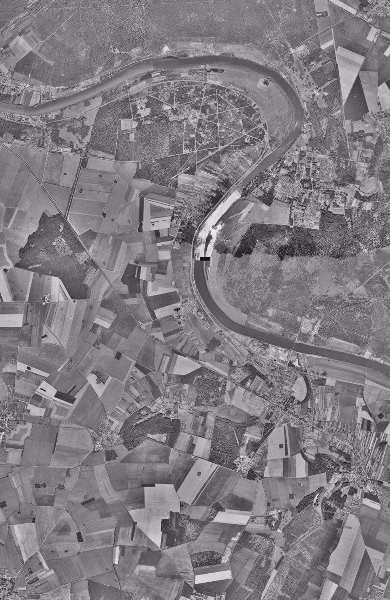 Saint-Fargeau-Ponthierry en 1949, le territoire vu du ciel, au même cadrage