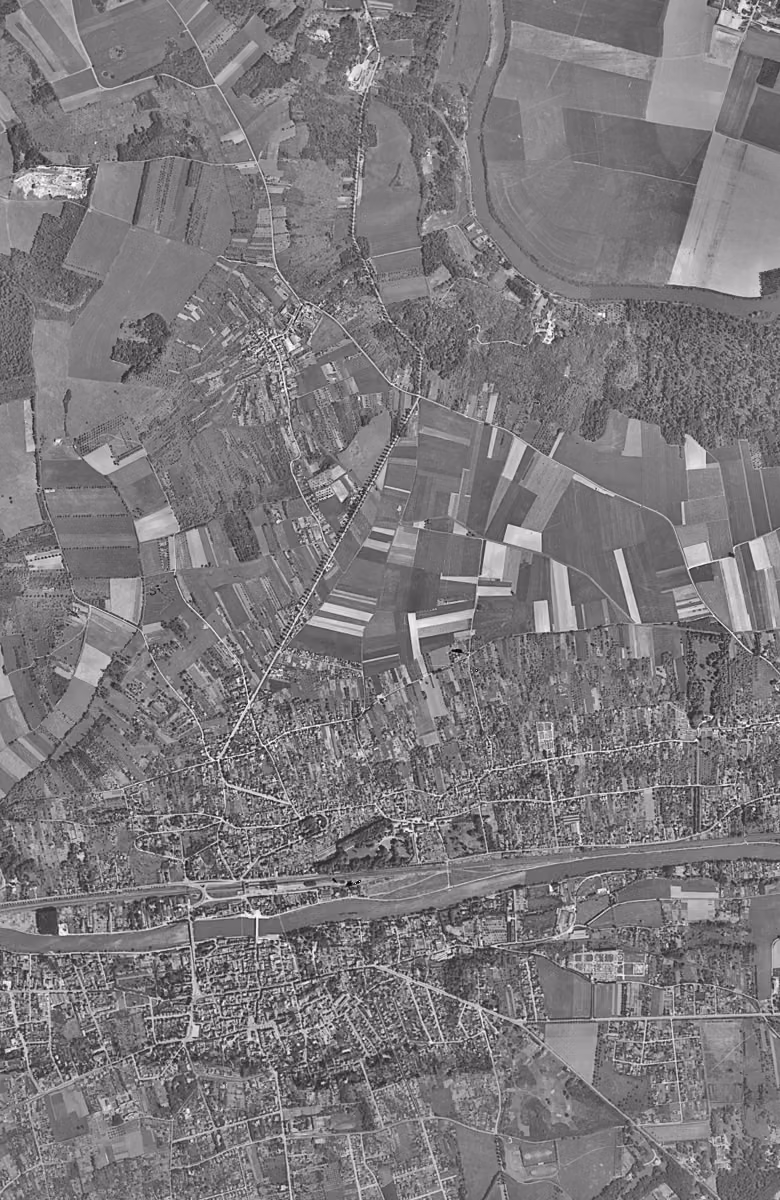 Thorigny-sur-Marne en 1949, le territoire vu du ciel, au même cadrage