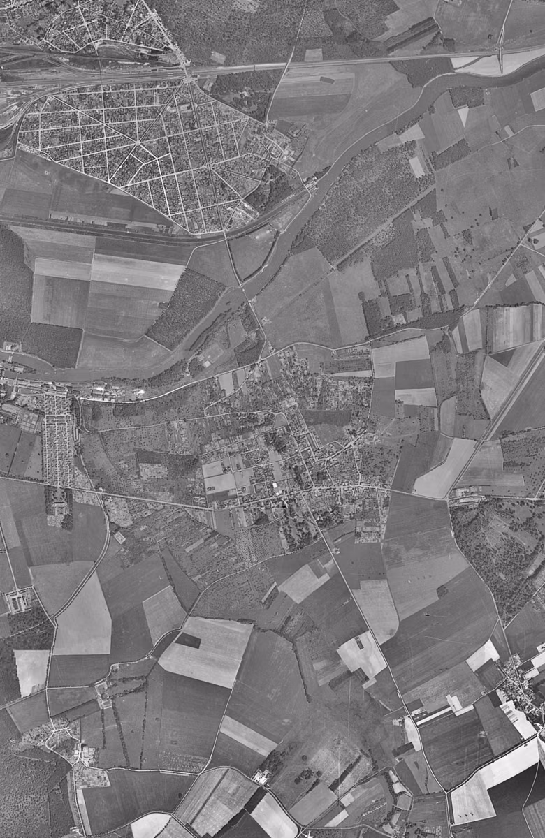 Torcy en 1949, le territoire vu du ciel, au même cadrage