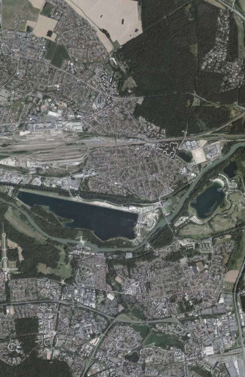 Vaires-sur-Marne aujourd'hui, le territoire vu du ciel