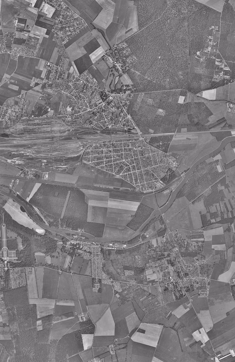 Vaires-sur-Marne en 1949, le territoire vu du ciel, au même cadrage