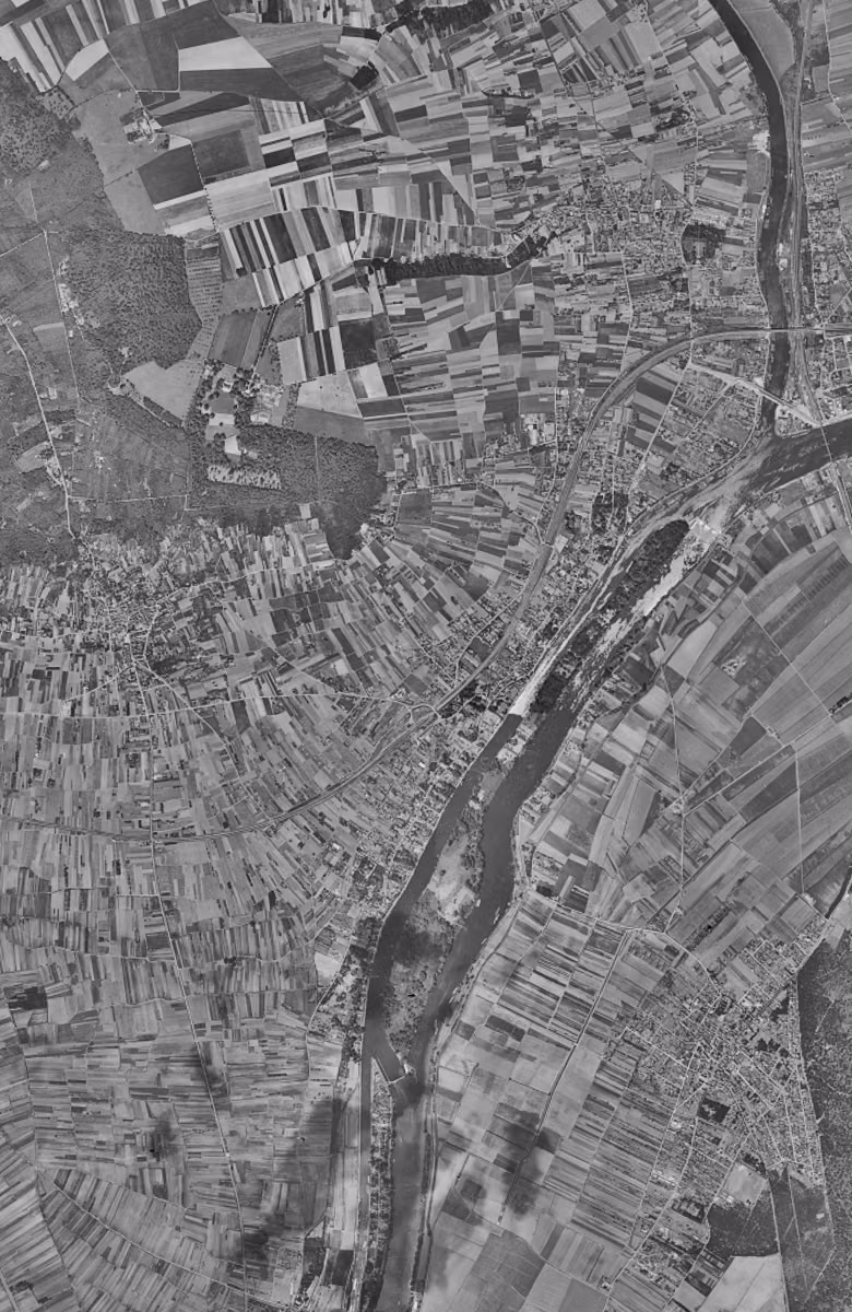 Andrésy en 1949, le territoire vu du ciel, au même cadrage