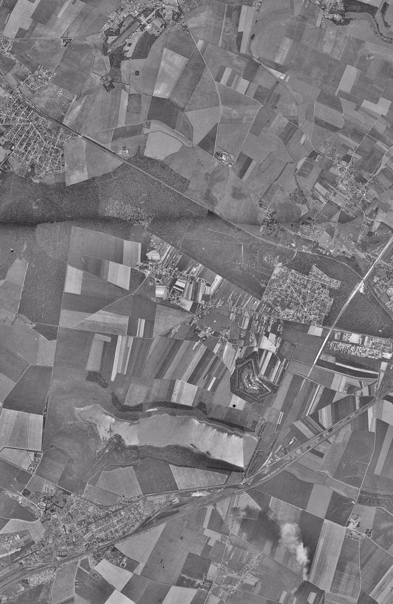 Bois-d'Arcy en 1949, le territoire vu du ciel, au même cadrage