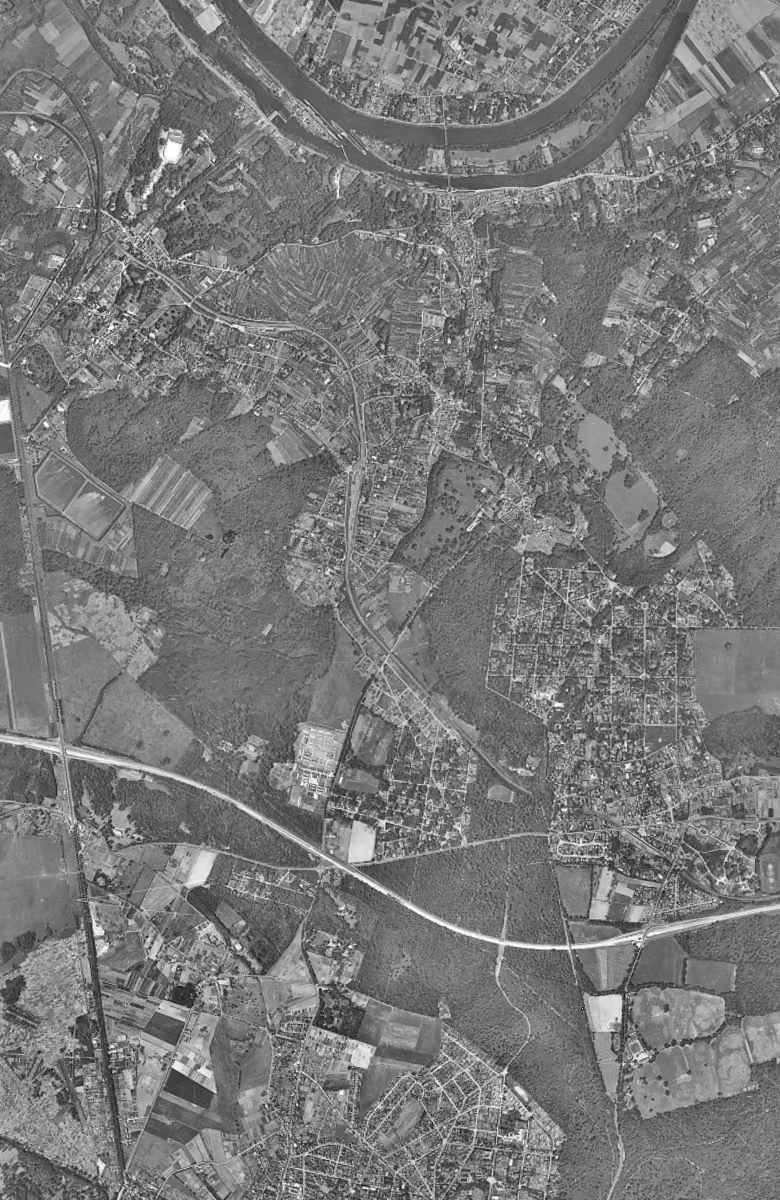 La Celle-Saint-Cloud en 1949, le territoire vu du ciel, au même cadrage