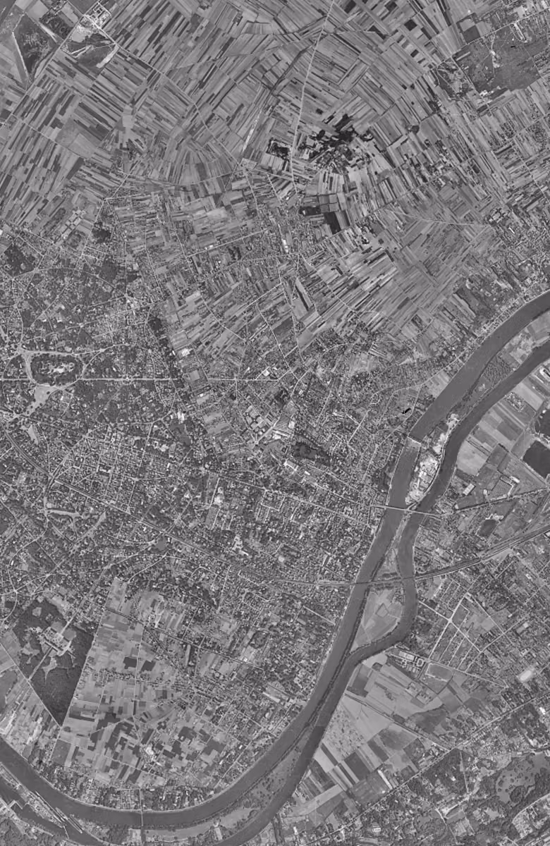 Chatou en 1949, le territoire vu du ciel, au même cadrage