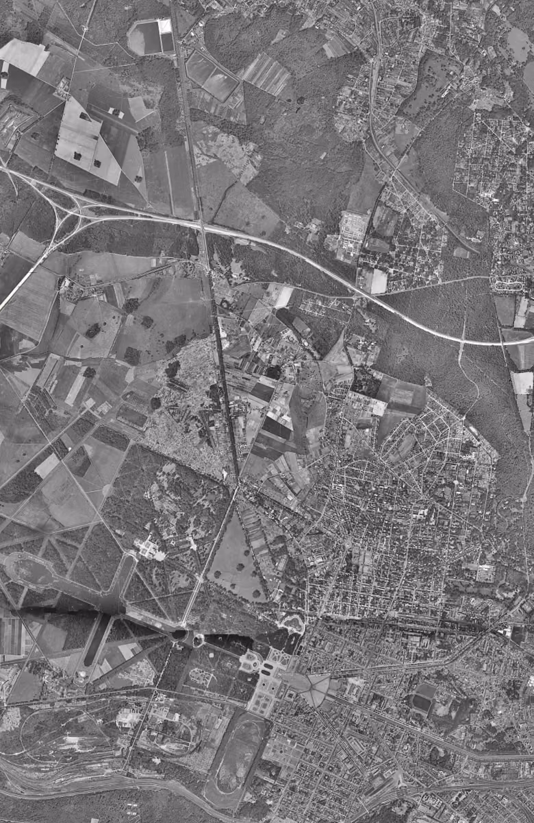 Le Chesnay-Rocquencourt en 1949, le territoire vu du ciel, au même cadrage
