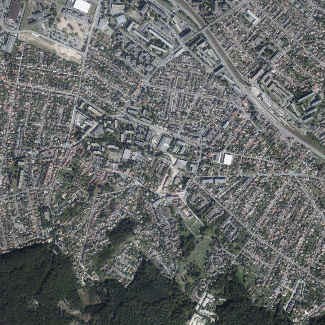 Les Clayes-sous-Bois aujourd'hui, le centre vu du ciel