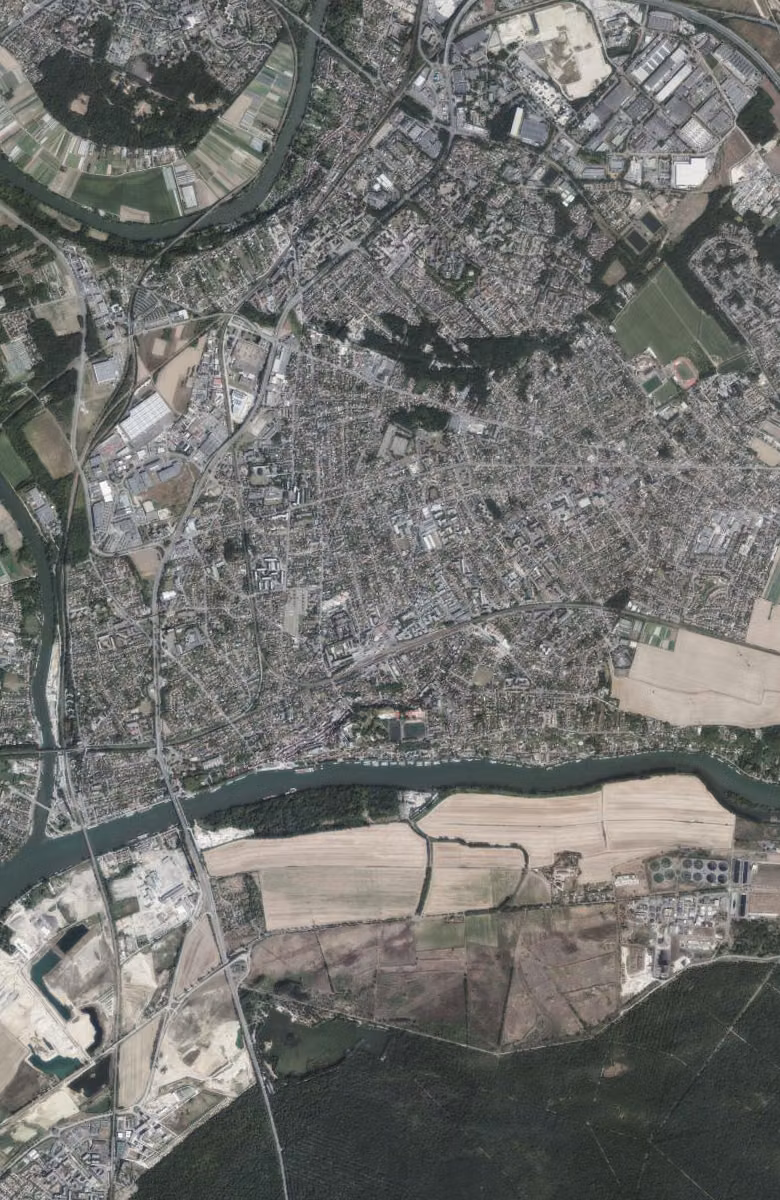 Conflans-Sainte-Honorine aujourd'hui, le territoire vu du ciel