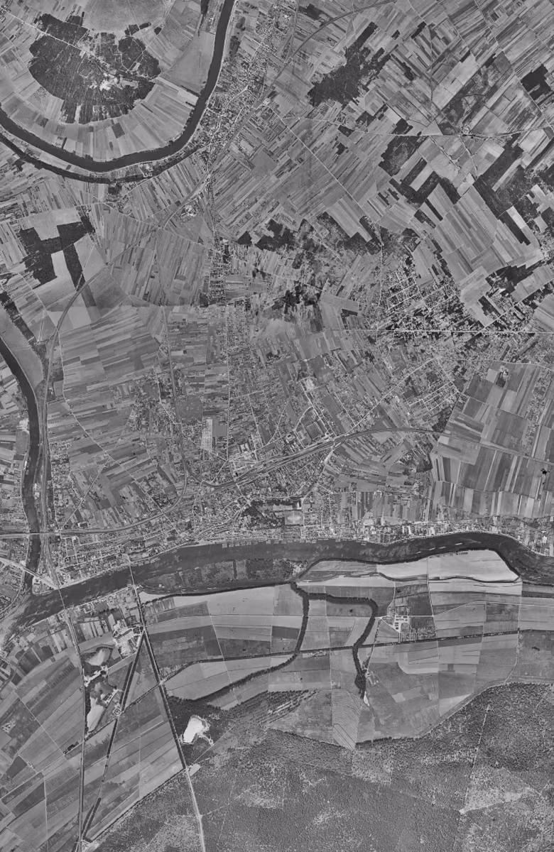 Conflans-Sainte-Honorine en 1949, le territoire vu du ciel, au même cadrage