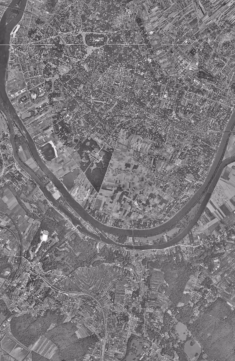 Croissy-sur-Seine en 1949, le territoire vu du ciel, au même cadrage