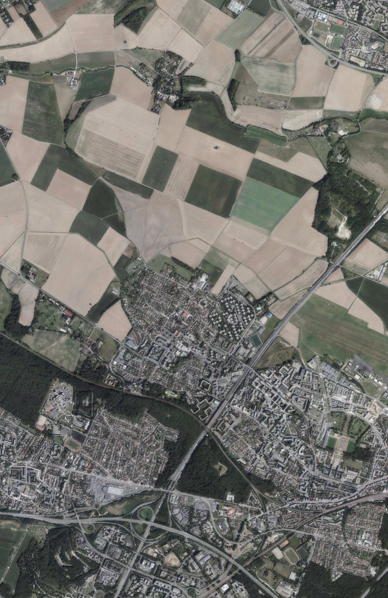 Fontenay-le-Fleury aujourd'hui, le territoire vu du ciel