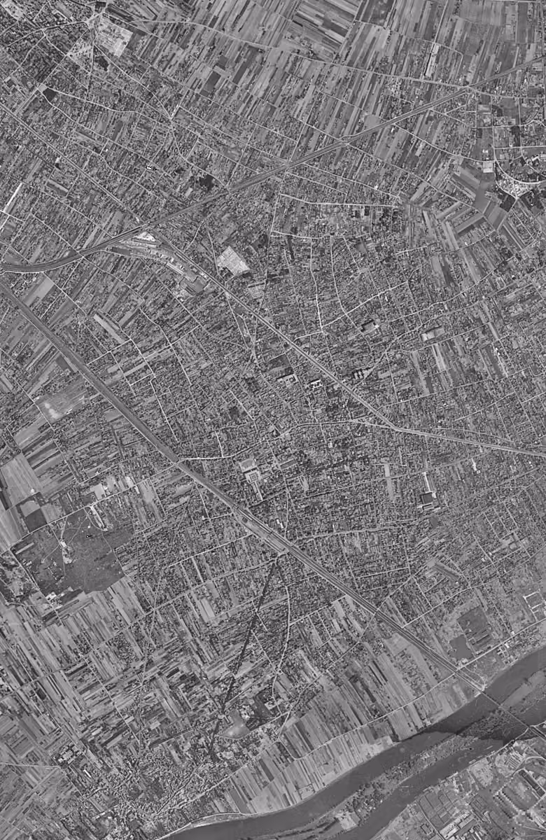 Houilles en 1949, le territoire vu du ciel, au même cadrage
