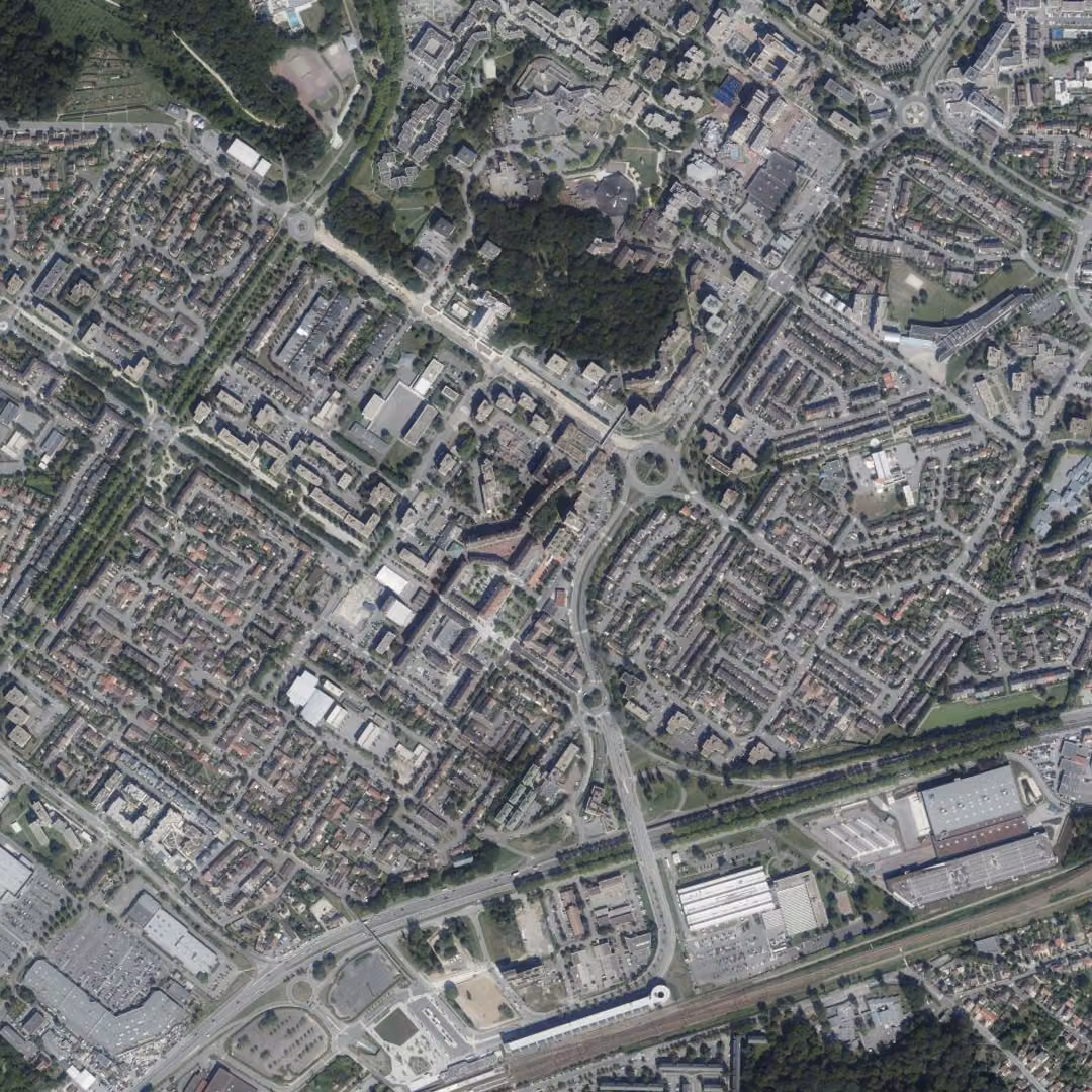 Maurepas aujourd'hui, le centre vu du ciel