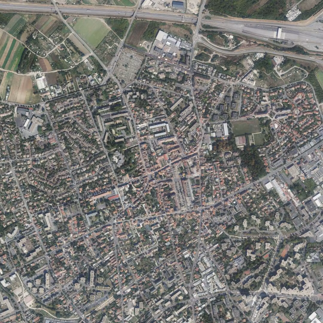 Montesson aujourd'hui, le centre vu du ciel