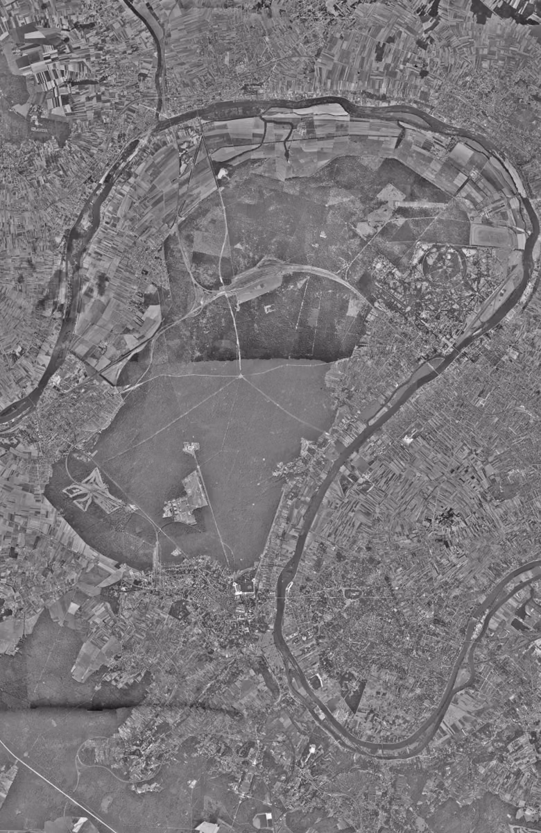 Saint-Germain-en-Laye en 1949, le territoire vu du ciel, au même cadrage