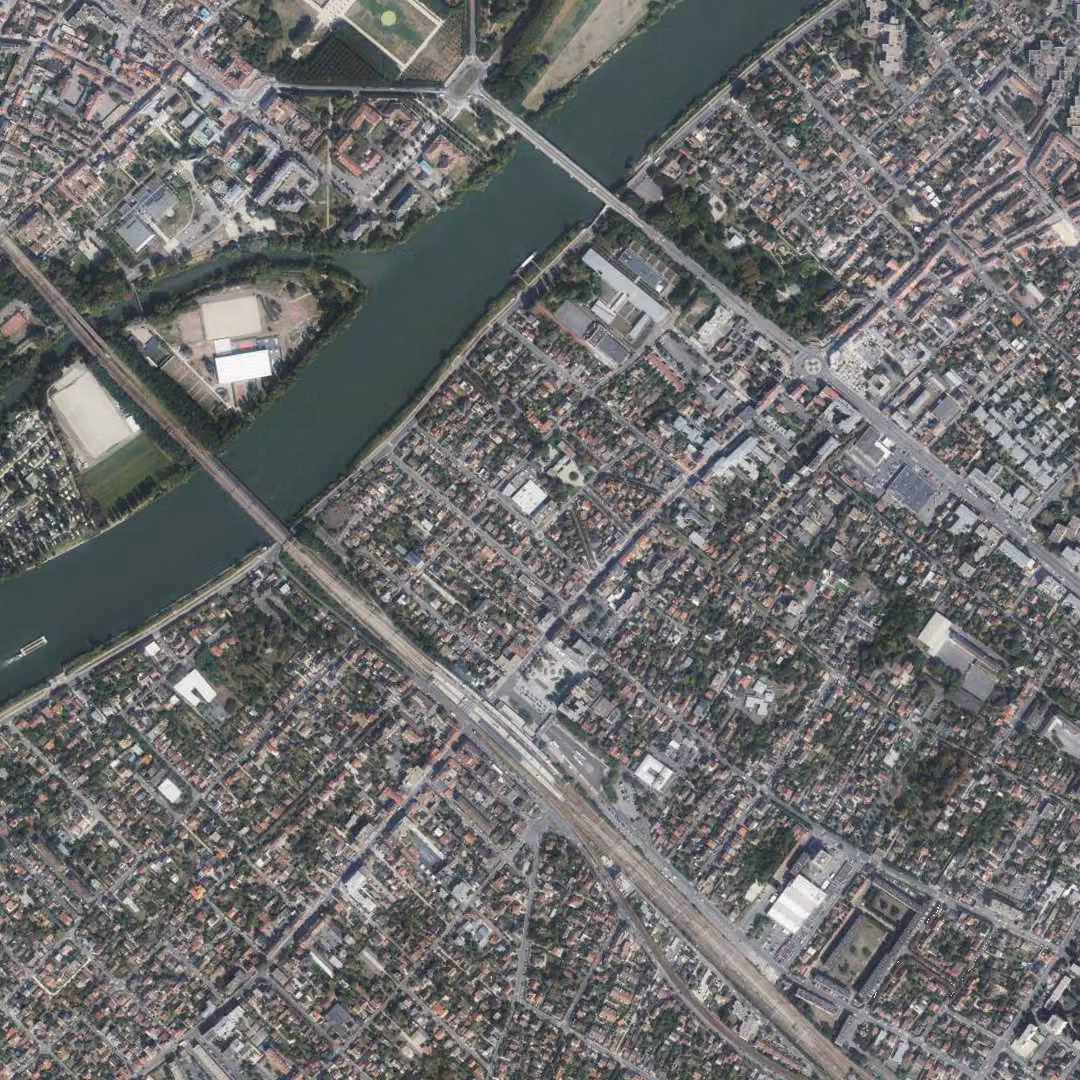 Sartrouville aujourd'hui, le centre vu du ciel