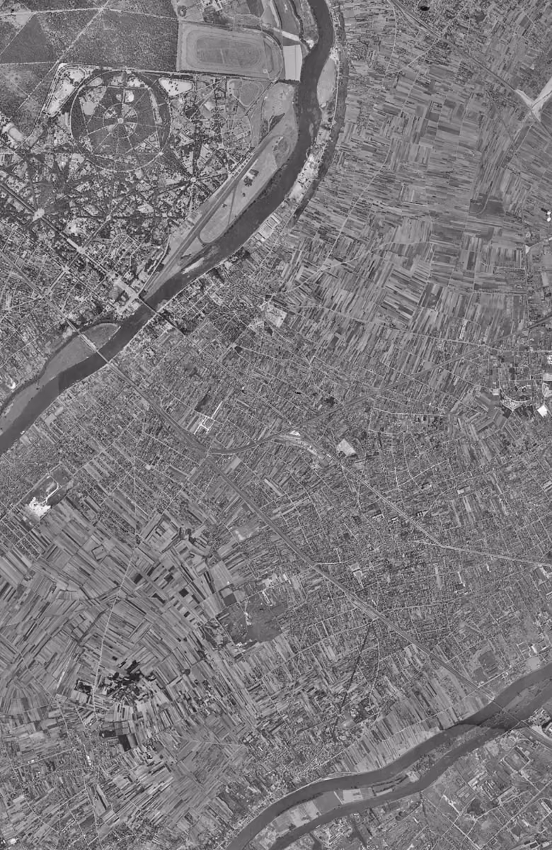Sartrouville en 1949, le territoire vu du ciel, au même cadrage
