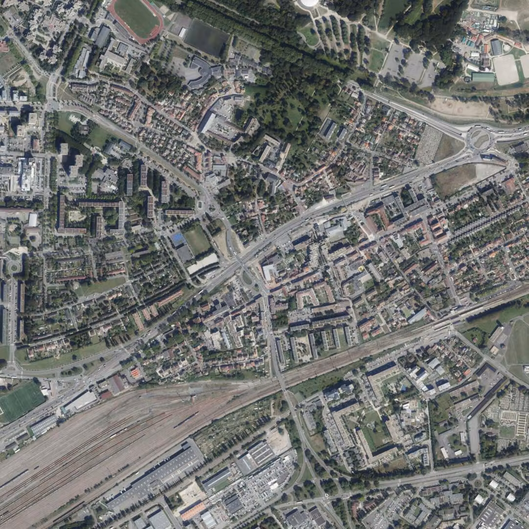 Trappes aujourd'hui, le centre vu du ciel