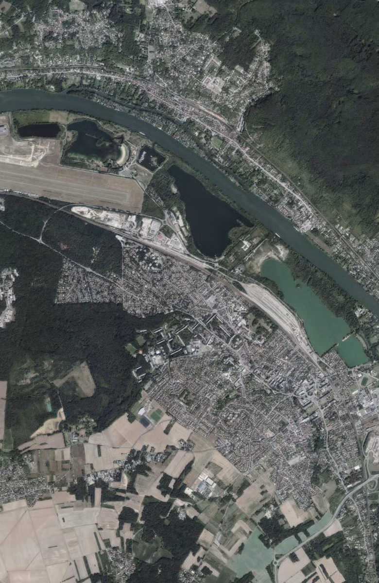 Verneuil-sur-Seine aujourd'hui, le territoire vu du ciel