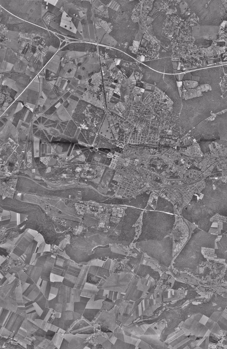 Versailles en 1949, le territoire vu du ciel, au même cadrage