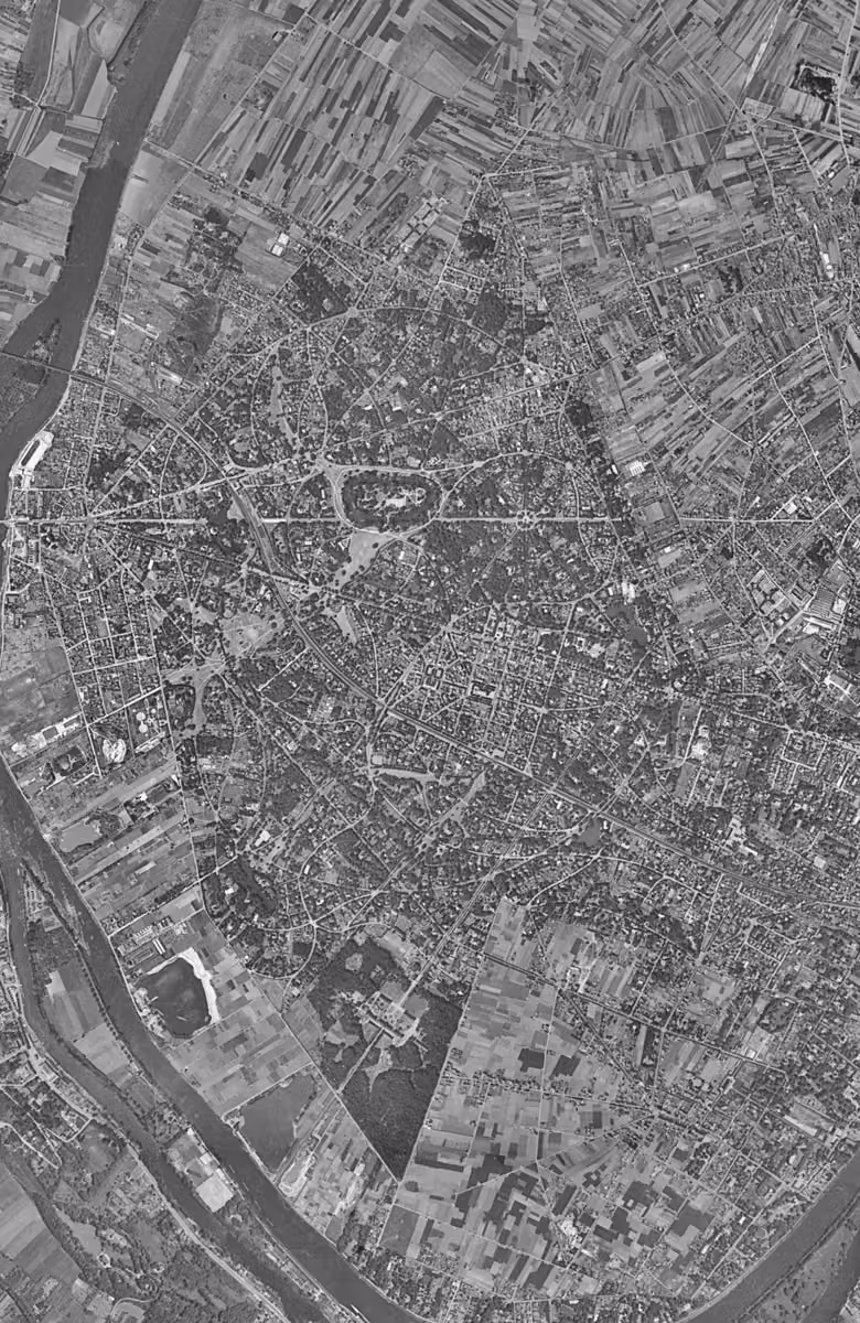 Le Vésinet en 1949, le territoire vu du ciel, au même cadrage