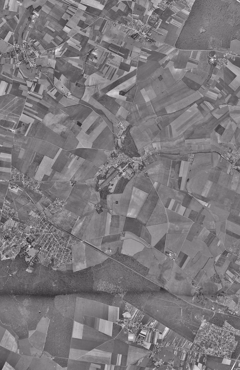Villepreux en 1949, le territoire vu du ciel, au même cadrage