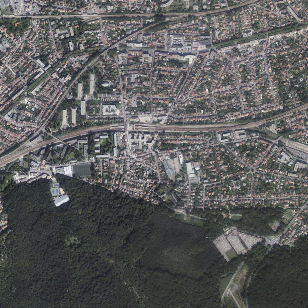 Viroflay aujourd'hui, le centre vu du ciel