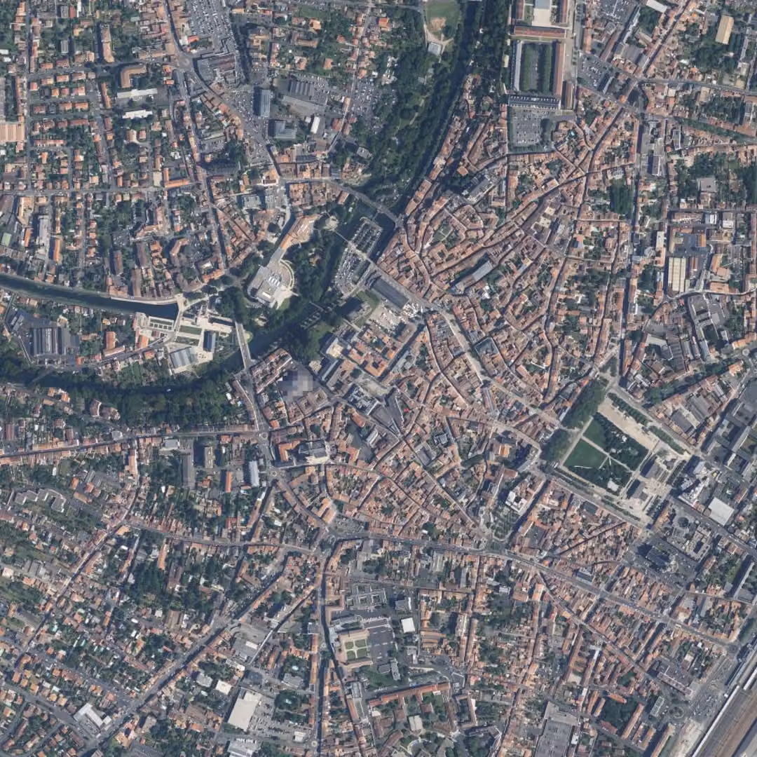 Niort aujourd'hui, le centre vu du ciel